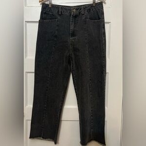 She+Sky Dark Gray Cropped Frayed Ankle Jeans - New With Tags - Size Large